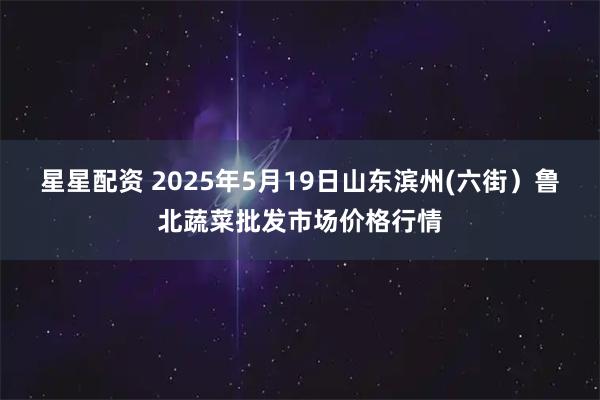 星星配资 2025年5月19日山东滨州(六街）鲁北蔬菜批发市场价格行情