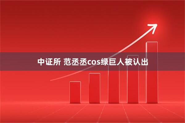 中证所 范丞丞cos绿巨人被认出